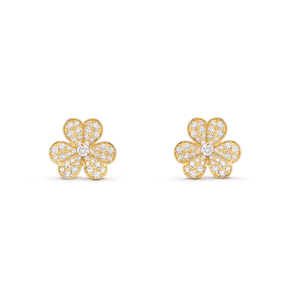 [Kincade Jewelrys]FRIVOLE GOLD FLOWER DIAMOND EARRINGS