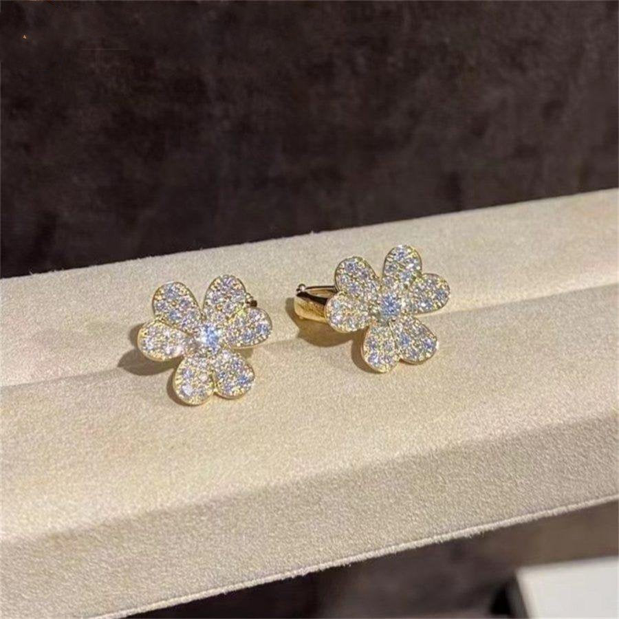 [Kincade Jewelrys]FRIVOLE GOLD FLOWER DIAMOND EARRINGS