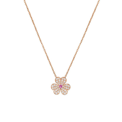 [Kincade Jewelrys]FRIVOLE ROSE GOLD FLOWER DIAMOND NECKLACE