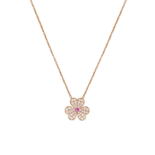 [Kincade Jewelrys]FRIVOLE ROSE GOLD FLOWER DIAMOND NECKLACE