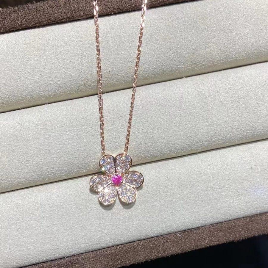 [Kincade Jewelrys]FRIVOLE ROSE GOLD FLOWER DIAMOND NECKLACE