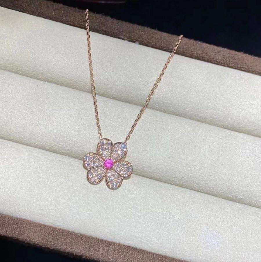 [Kincade Jewelrys]FRIVOLE ROSE GOLD FLOWER DIAMOND NECKLACE