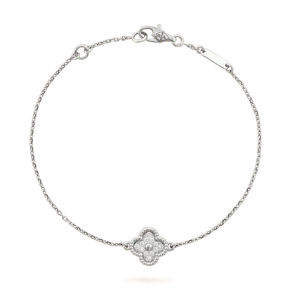 [Kincade Jewelrys]CLOVER  SINGLE FLOWER BRACELET SILVER