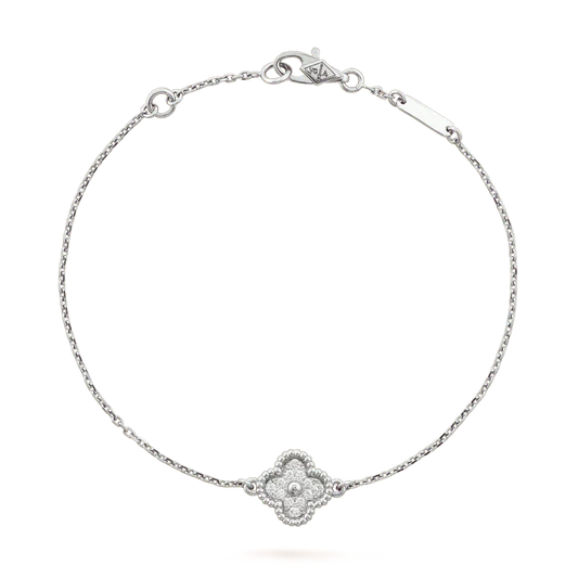 [Kincade Jewelrys]CLOVER  SINGLE FLOWER BRACELET SILVER