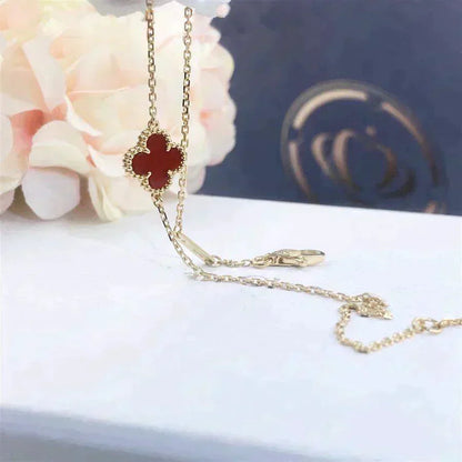 [Kincade Jewelrys]CLOVER  CARNELIAN SINGLE FLOWER BRACELET