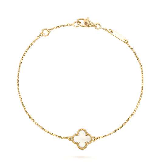 [Kincade Jewelrys]CLOVER WHITE MOP SINGLE FLOWER BRACELET
