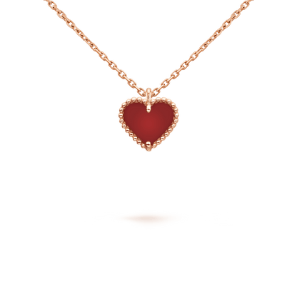 [Kincade Jewelrys]SWEET CLOVER CARNELIAN HEART NECKLACE