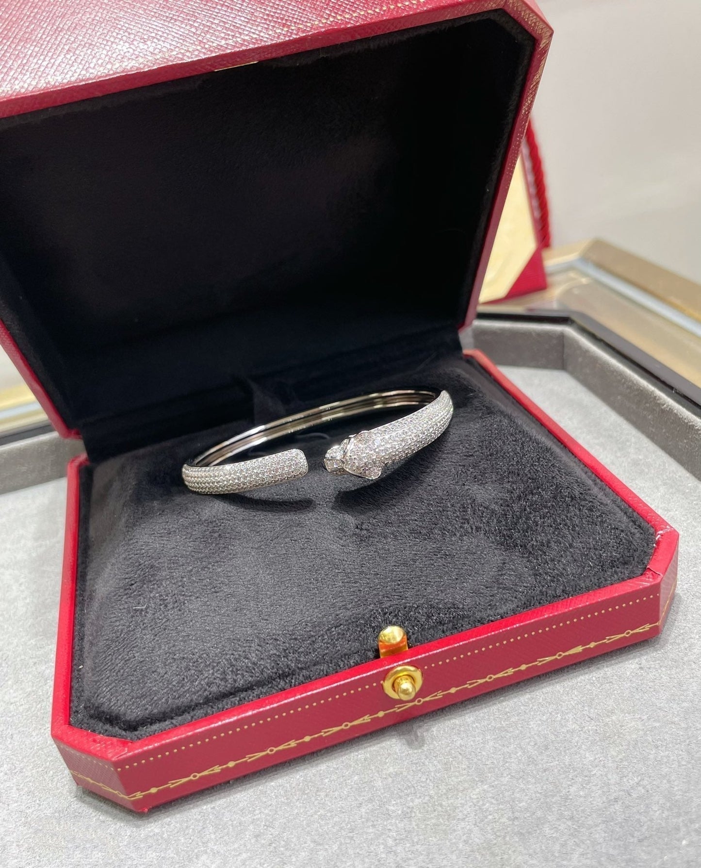 [Kincade Jewelrys]PANTHERE FULL DIAMOND OPEN BRACELET