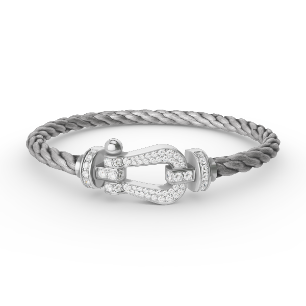 [Kincade Jewelrys]FORCE LARGE HORSESHOE FULL DIAMOND BRACELET SILVER