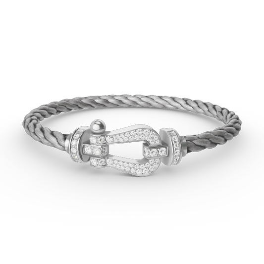 [Kincade Jewelrys]FORCE LARGE HORSESHOE FULL DIAMOND BRACELET SILVER
