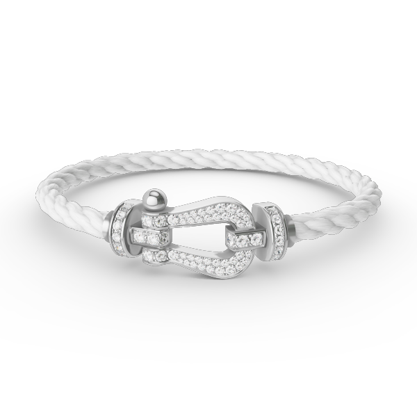 [Kincade Jewelrys]FORCE LARGE HORSESHOE FULL DIAMOND BRACELET SILVER